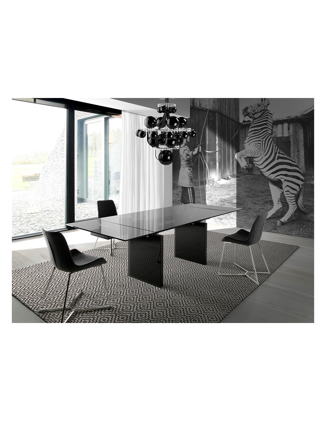 Silla tela gris oscuro