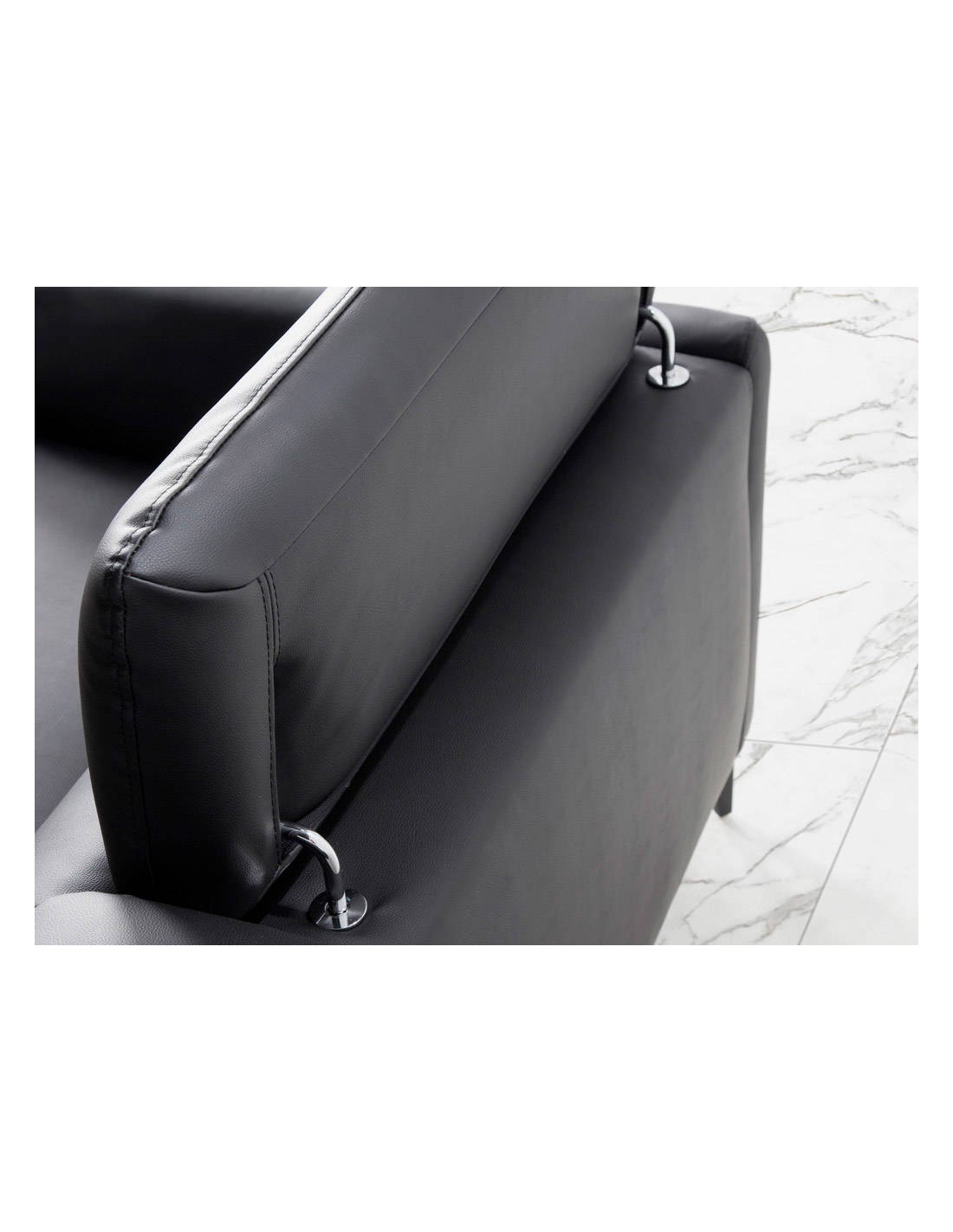 Sofá chaise longue derecha piel negro