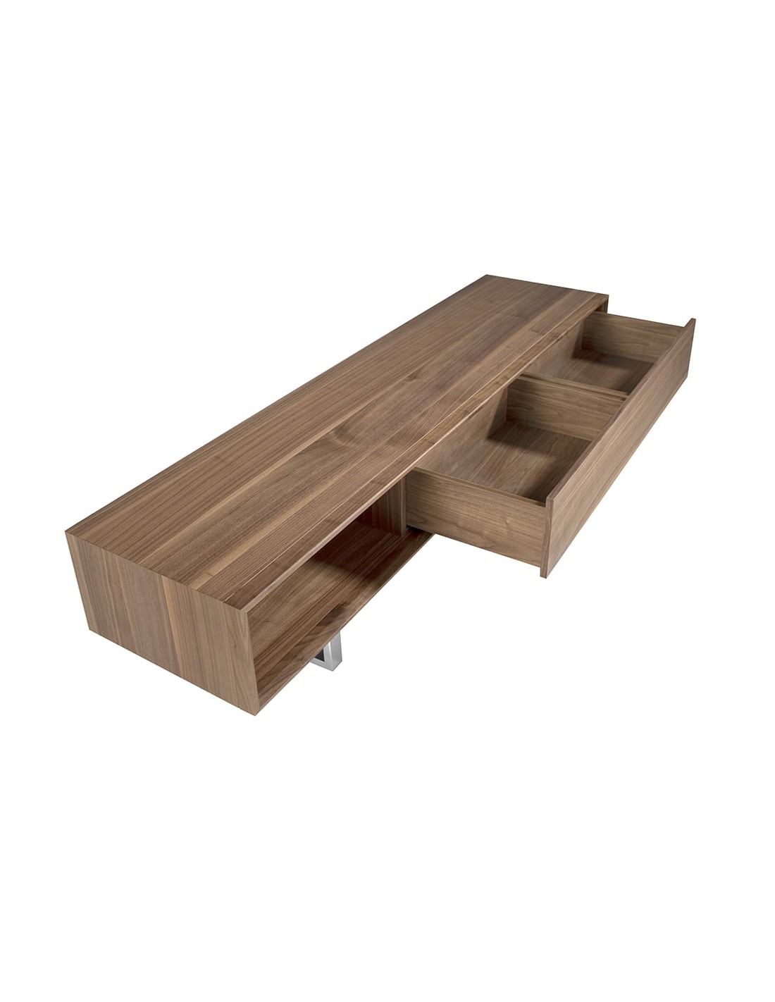 Mueble TV nogal y acero cromado