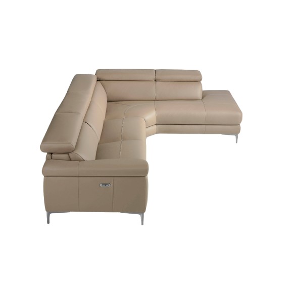 Sofá chaise longue relax derecha piel visón