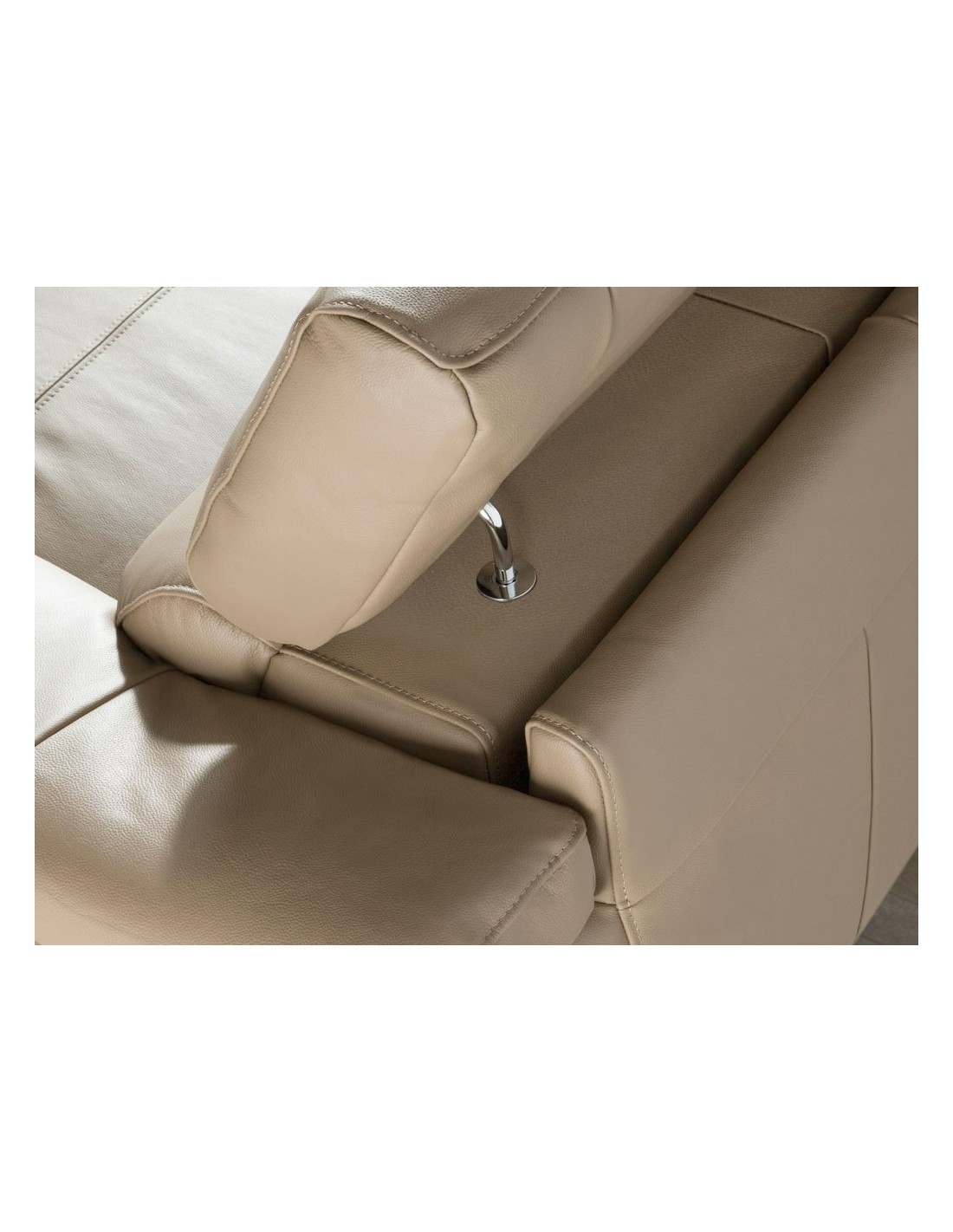 Sofá chaise longue relax derecha piel visón