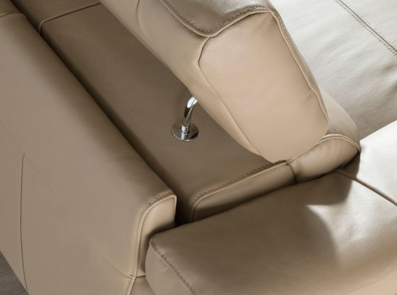 Sofá chaise longue relax derecha piel visón