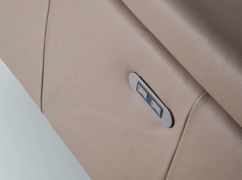 Sofá chaise longue relax derecha piel visón