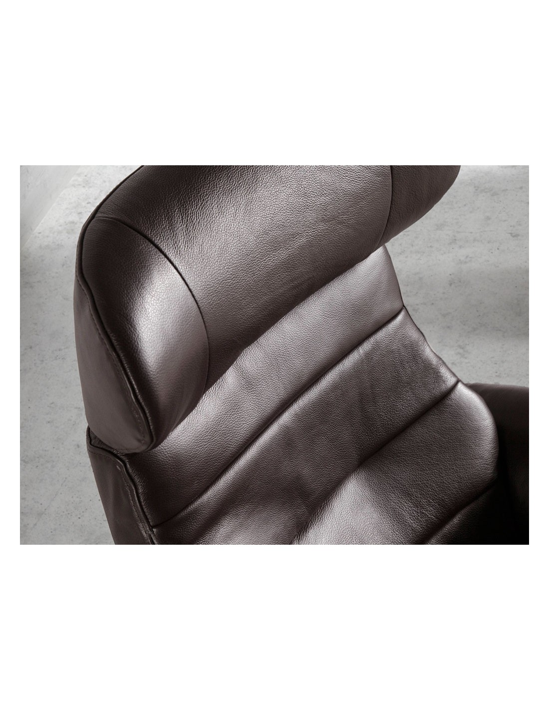 Sillón giratorio reclinable piel marrón chocolate