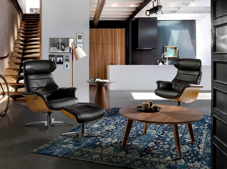 Ottoman piel marrón chocolate