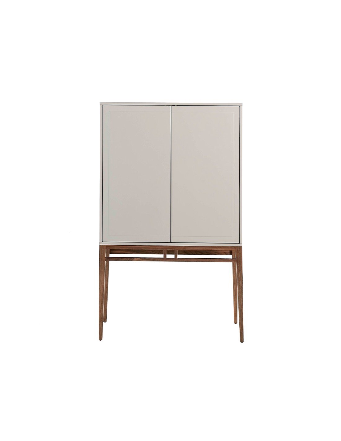 Aparador alto madera beige y nogal