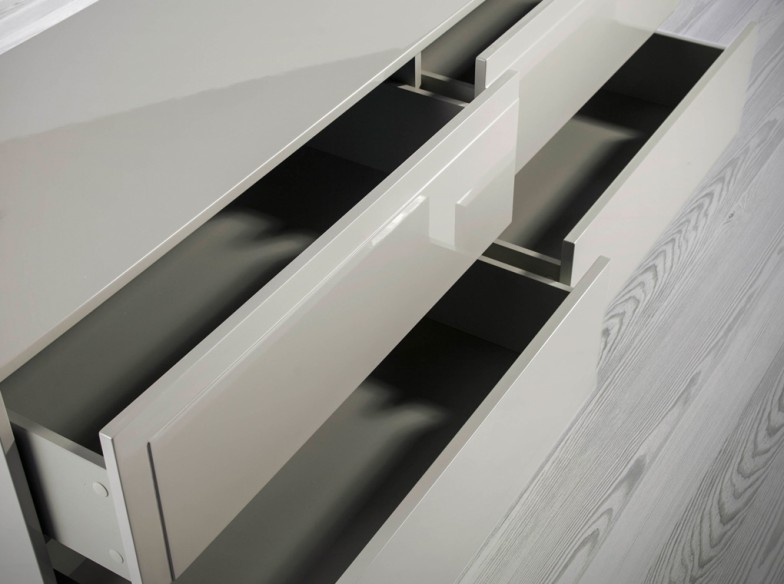 Aparador madera beige y nogal