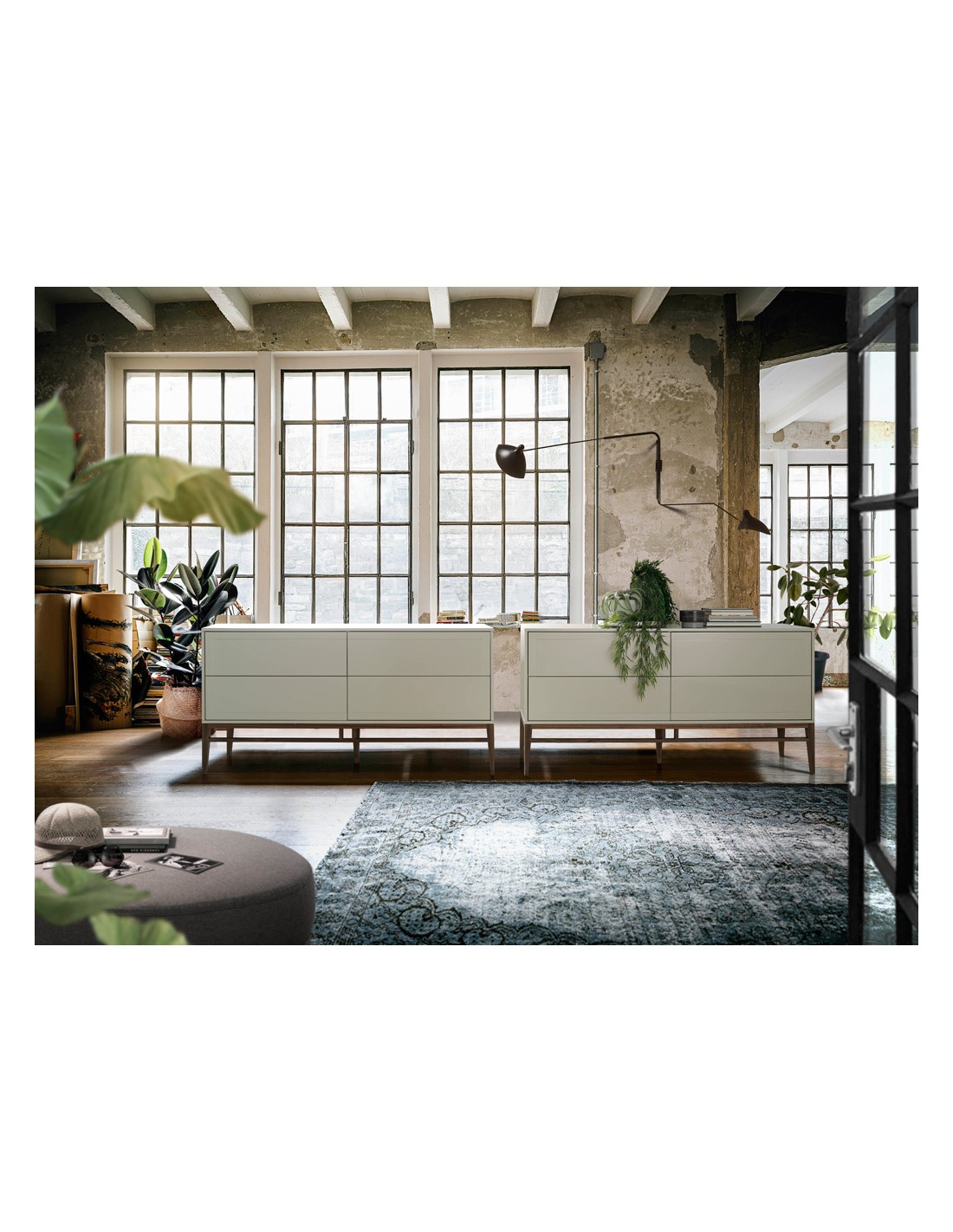 Aparador madera beige y nogal