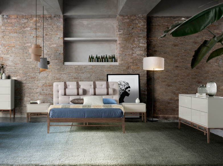 Aparador madera beige y nogal