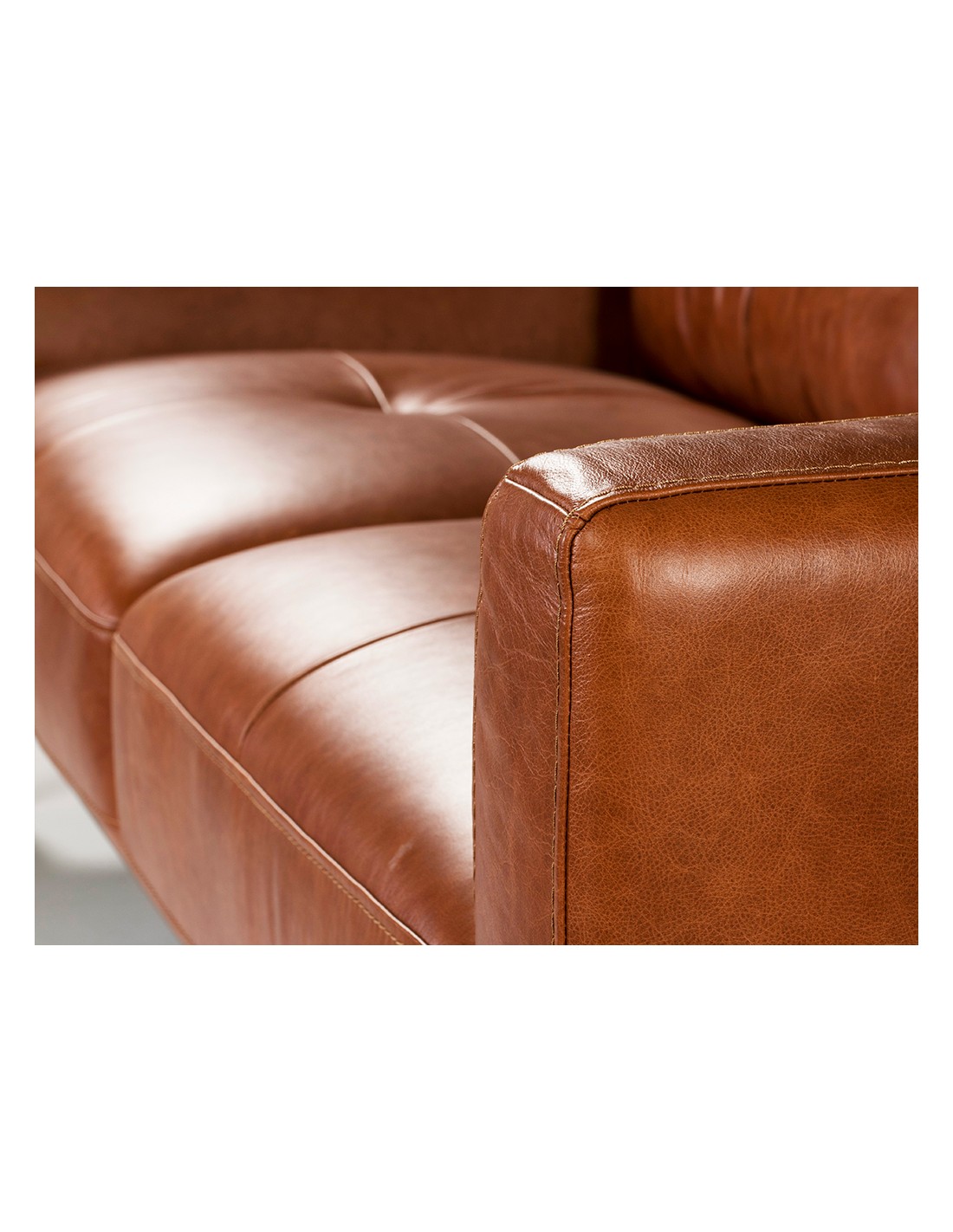 Sofá 3 plazas piel marrón