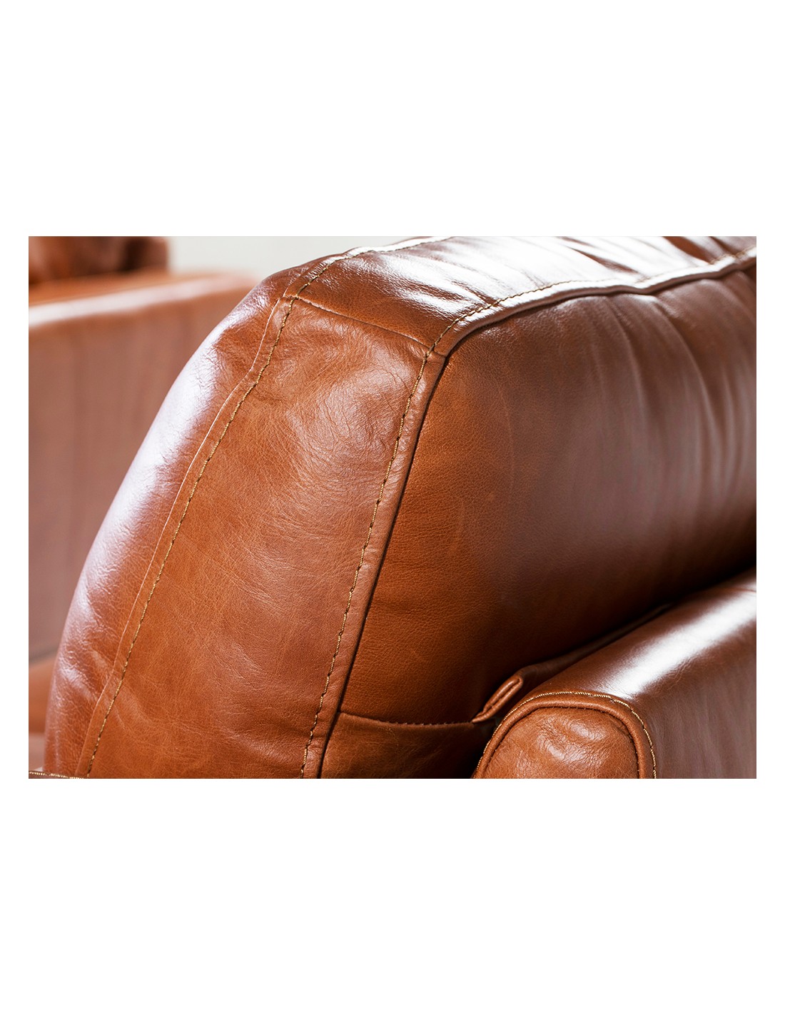 Sofá 3 plazas piel marrón