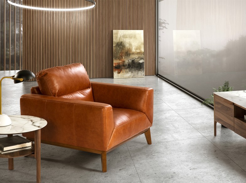 Sillón piel marrón