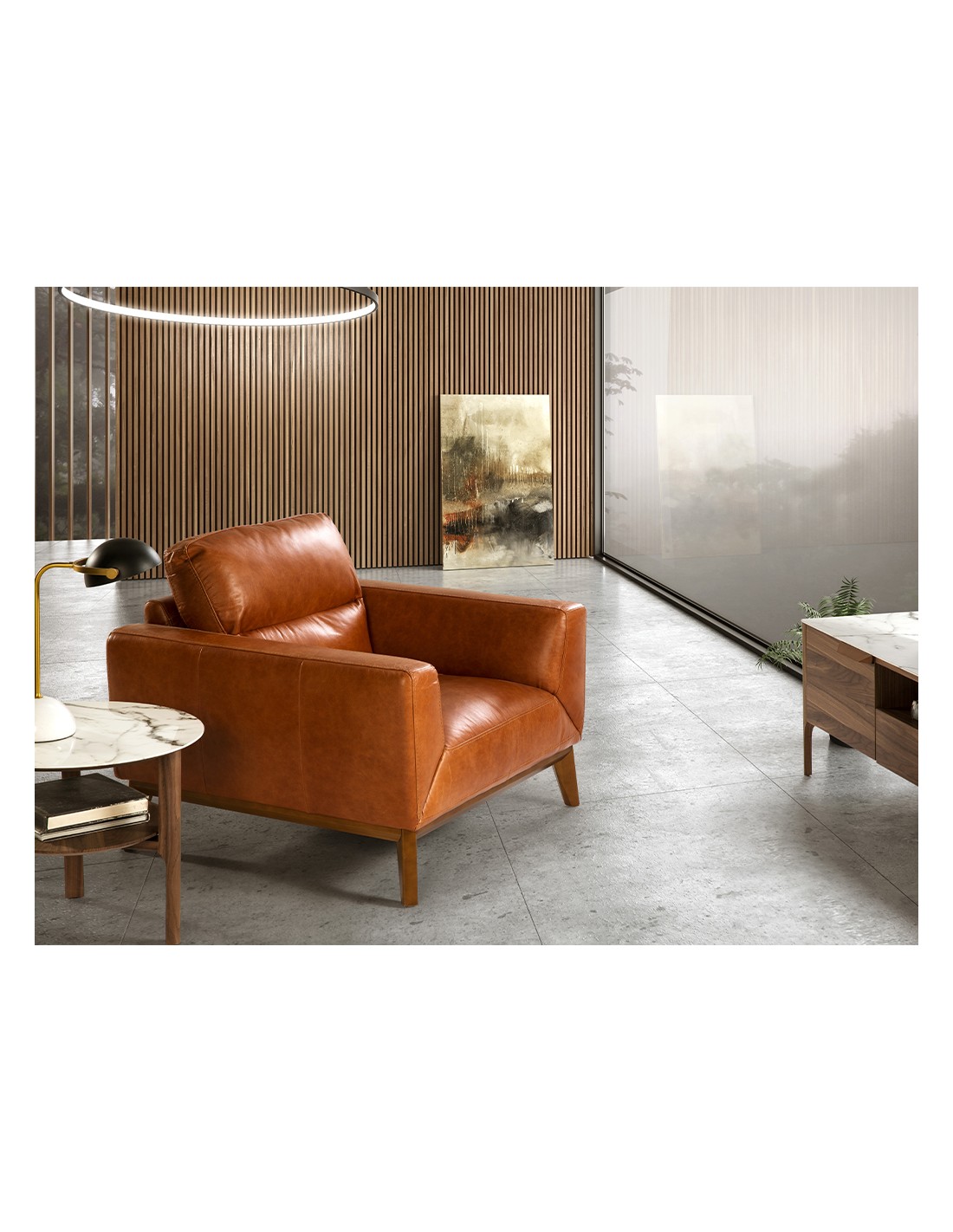 Sillón piel marrón