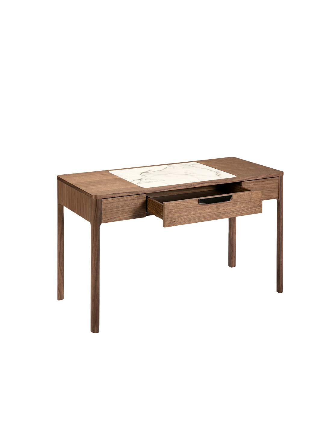 Escritorio tocador nogal con tapa de cristal...