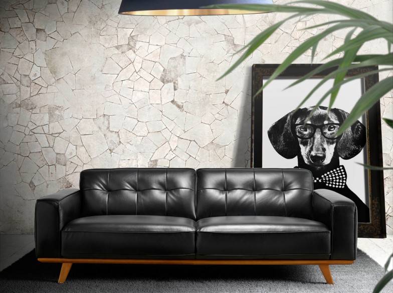 Sofá Chester 3 plazas piel negro