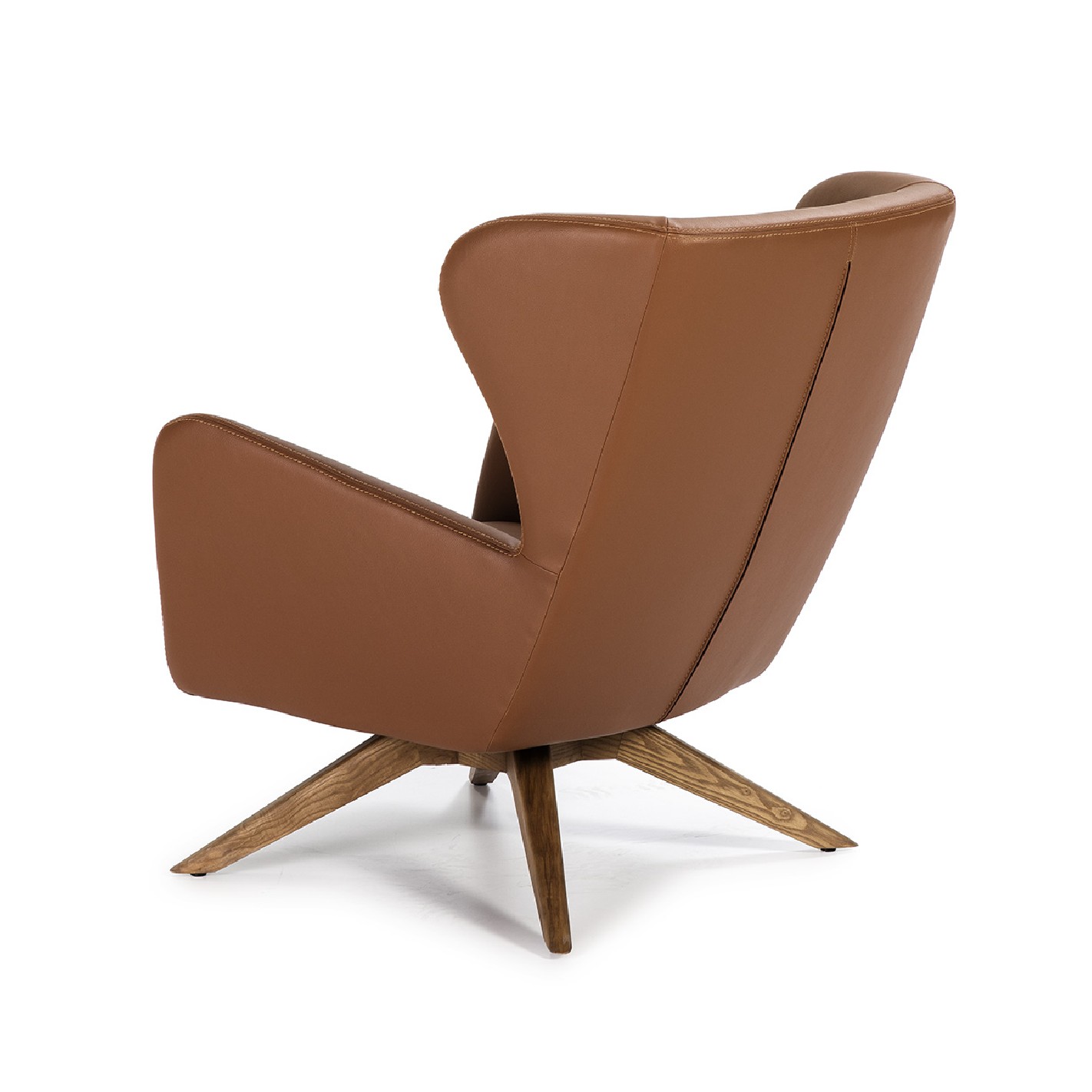 Sillón giratorio polipiel marrón