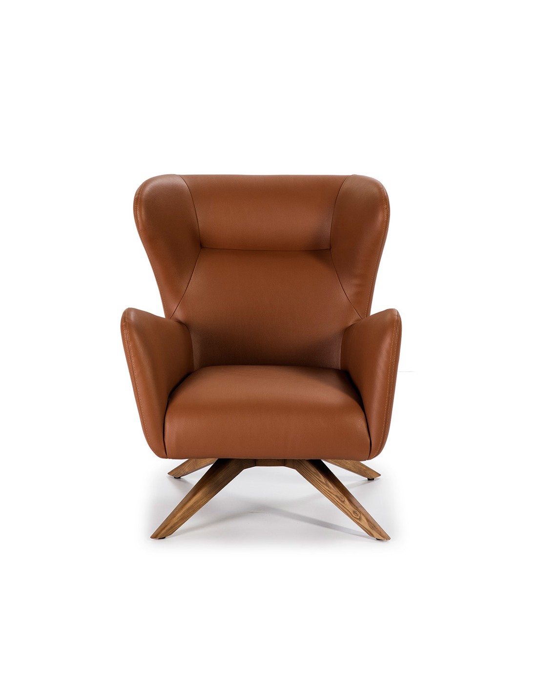 Sillón giratorio polipiel marrón