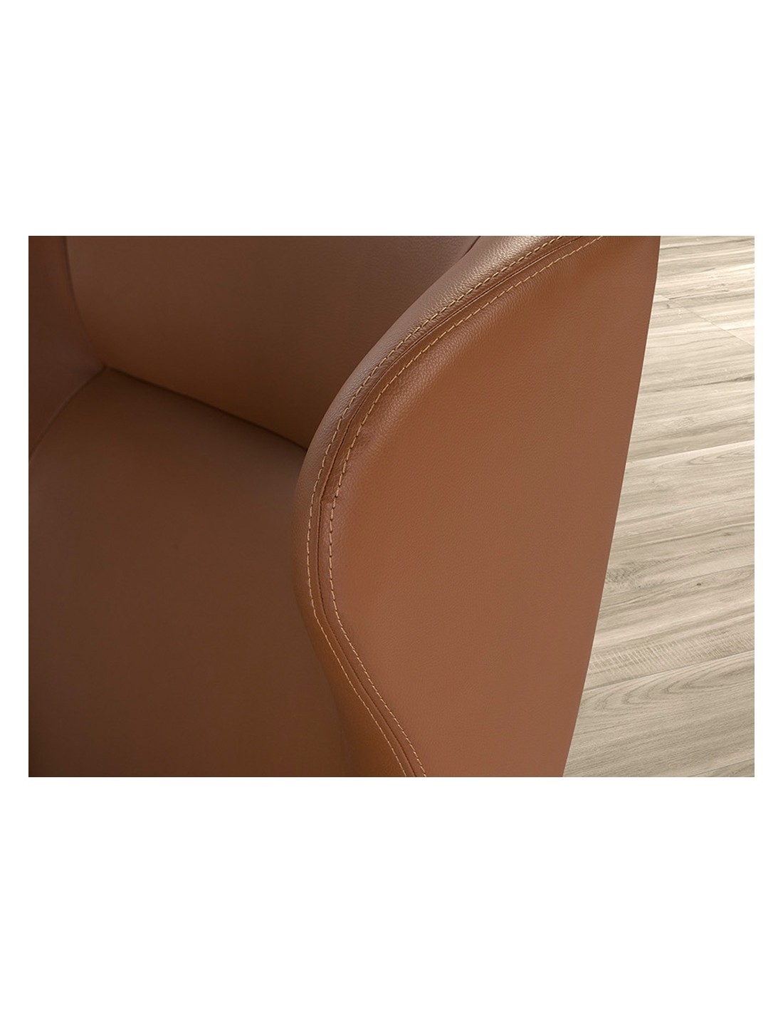 Sillón giratorio polipiel marrón