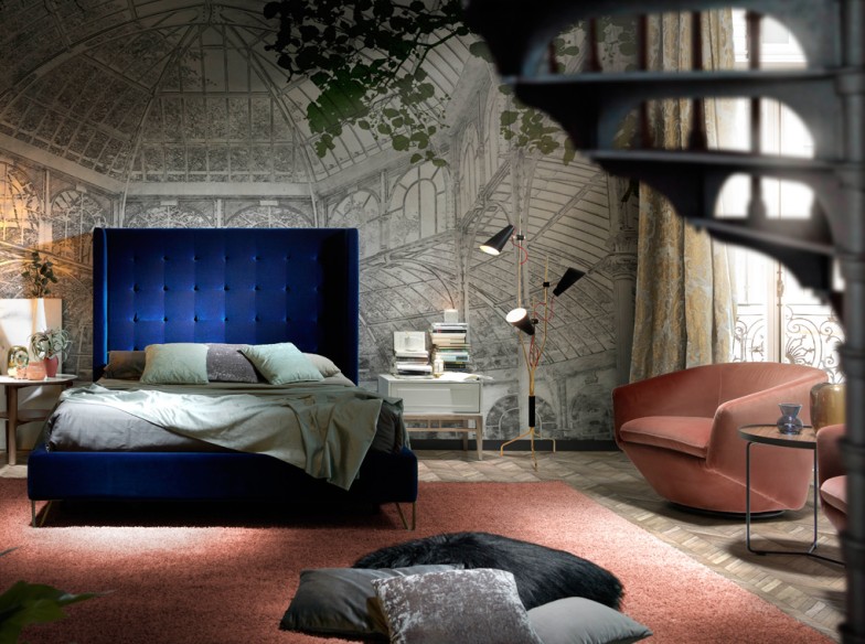 Sillón giratorio terciopelo melocoton