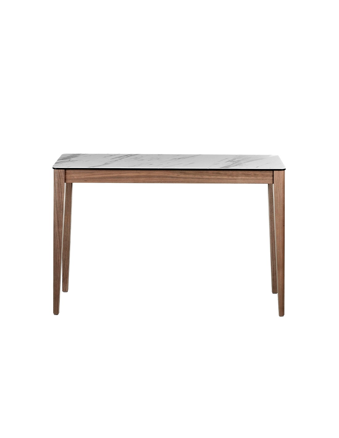 Consola rectangular mármol porcelánico y nogal