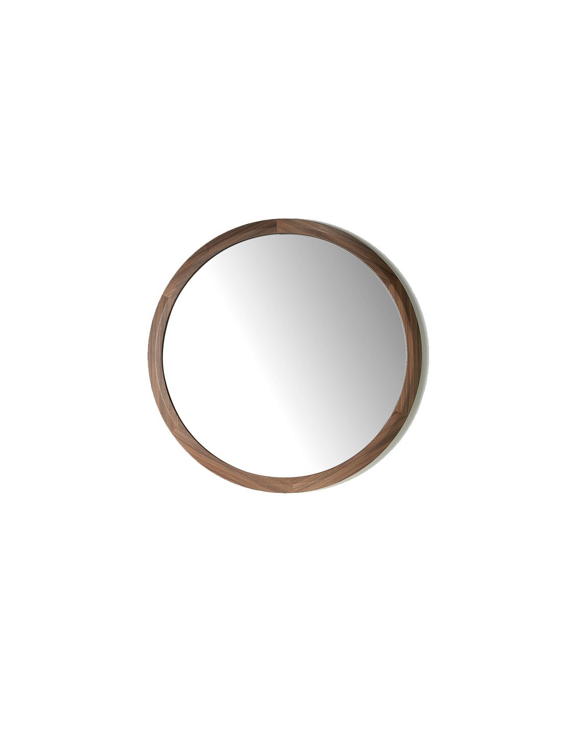 Espejo pared redondo nogal