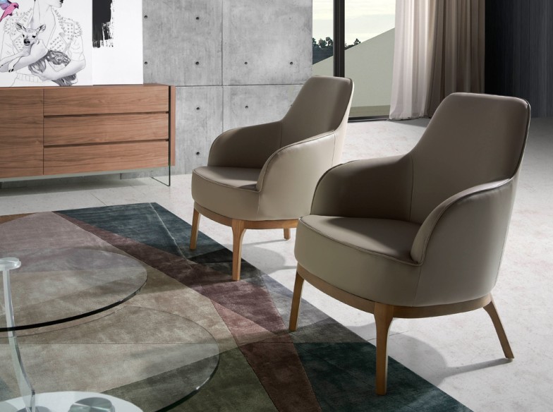 Sillón polipiel gris taupe