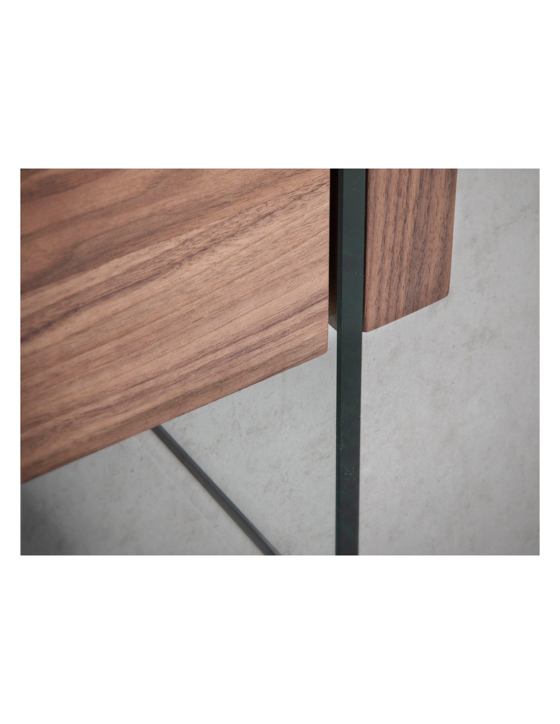 Mesa centro rectangular nogal y cristal templado