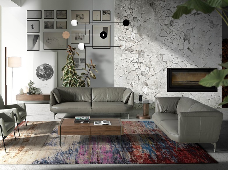 Mueble TV nogal y cristal templado