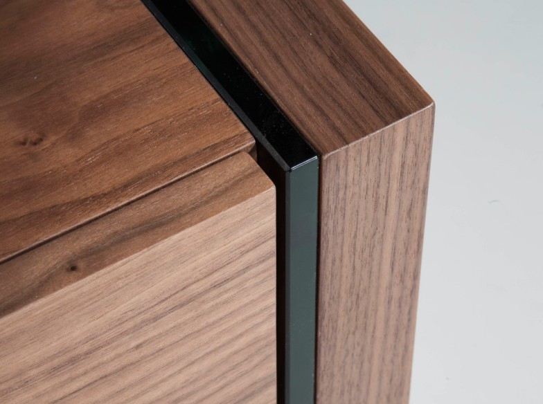 Aparador nogal y cristal templado
