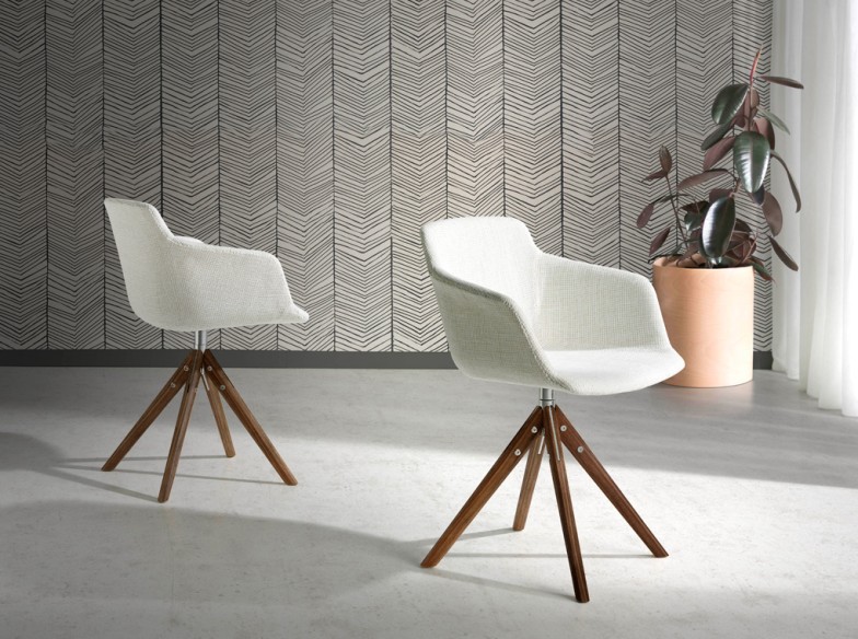 Silla giratoria tela beige