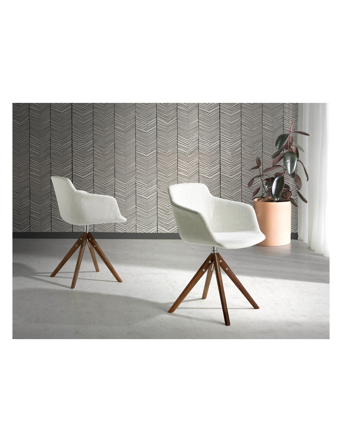Silla giratoria tela beige