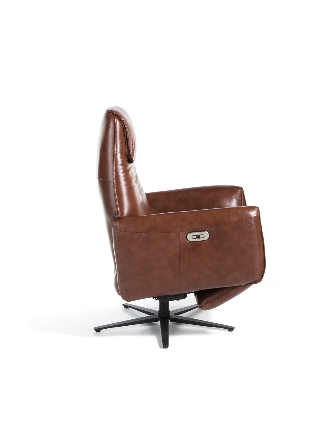 Sillón relax giratorio piel marrón chocolate