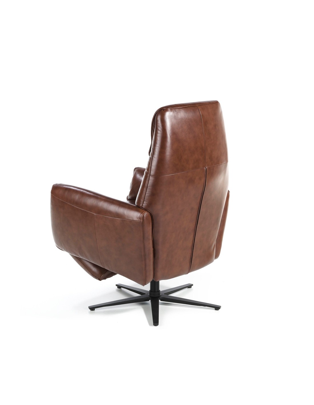 Sillón relax giratorio piel marrón chocolate