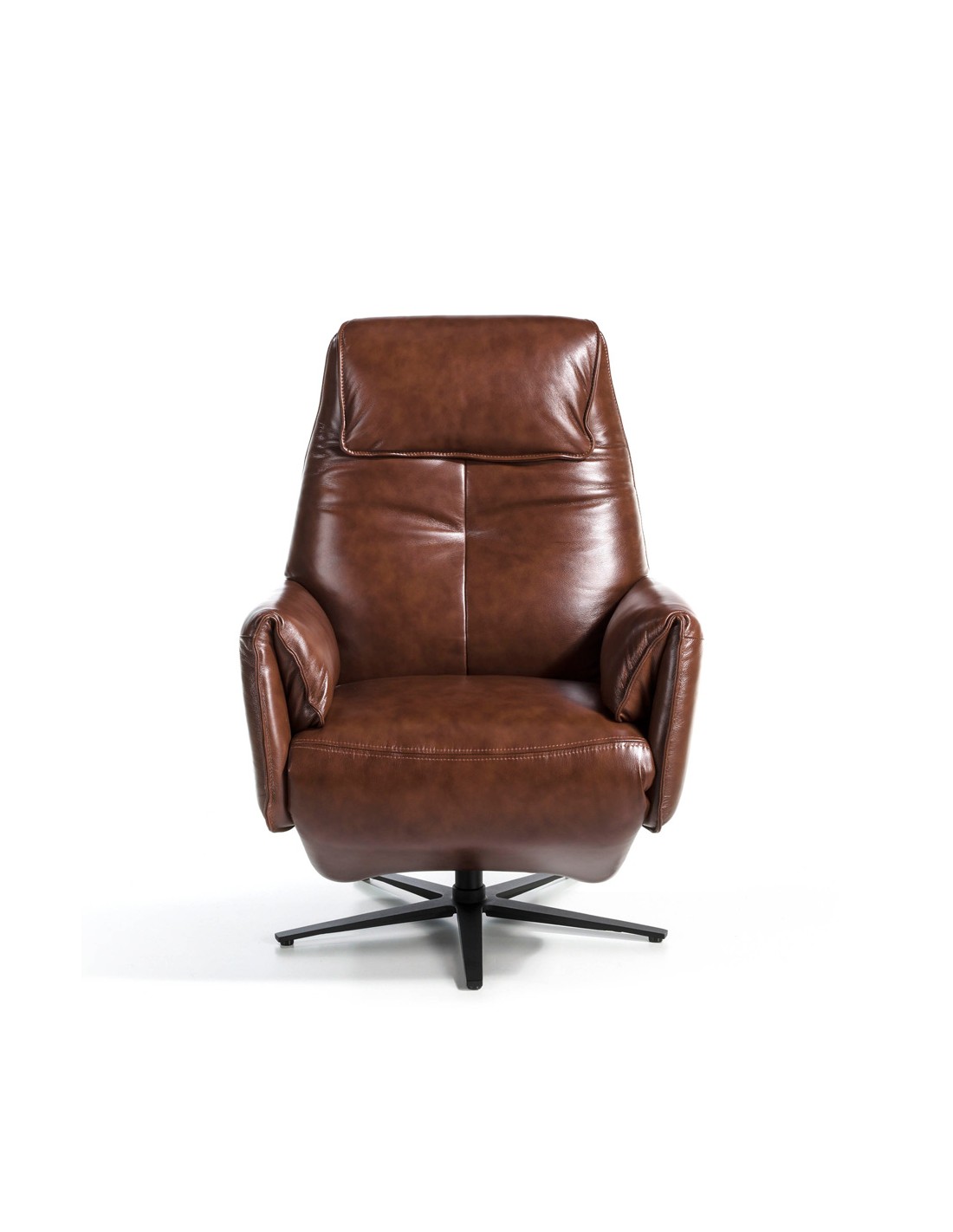 Sillón relax giratorio piel marrón chocolate