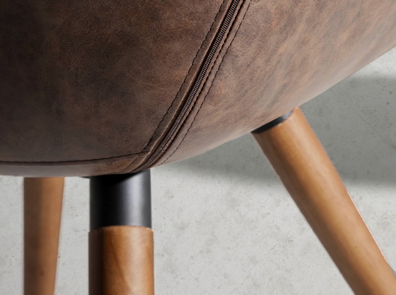 Silla polipiel marrón chocolate