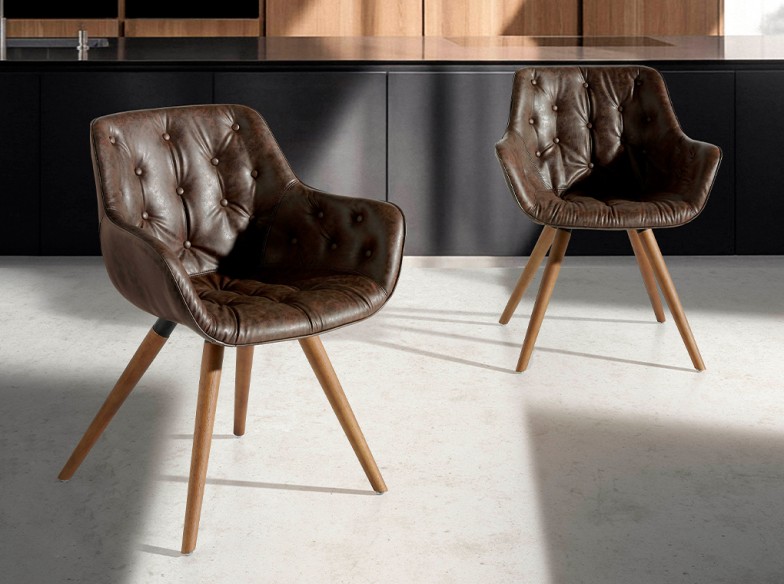 Silla polipiel marrón chocolate