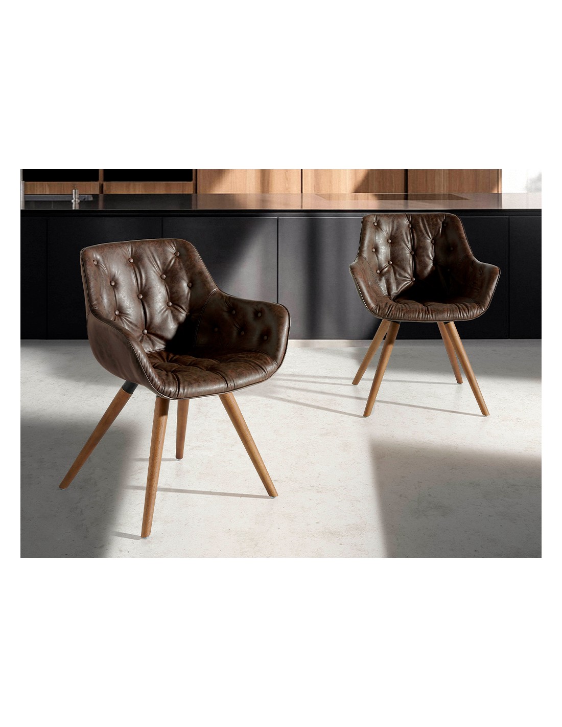 Silla polipiel marrón chocolate