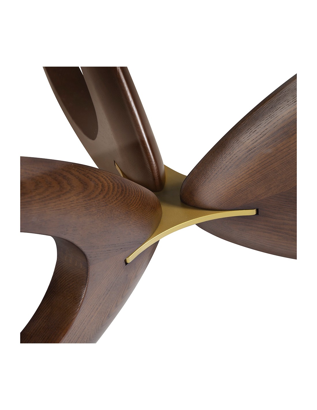 Mesa centro redonda cristal templado y nogal