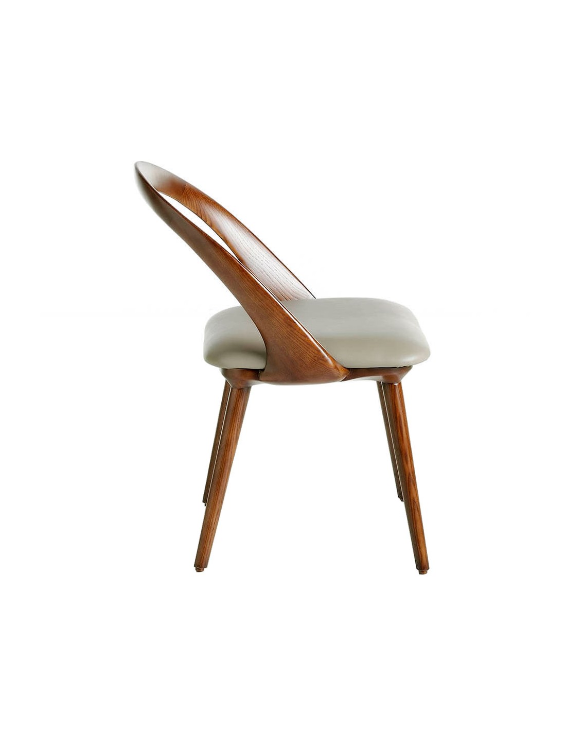 Silla nogal y polipiel visón