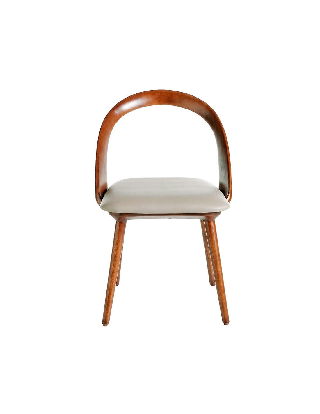 Silla nogal y polipiel visón