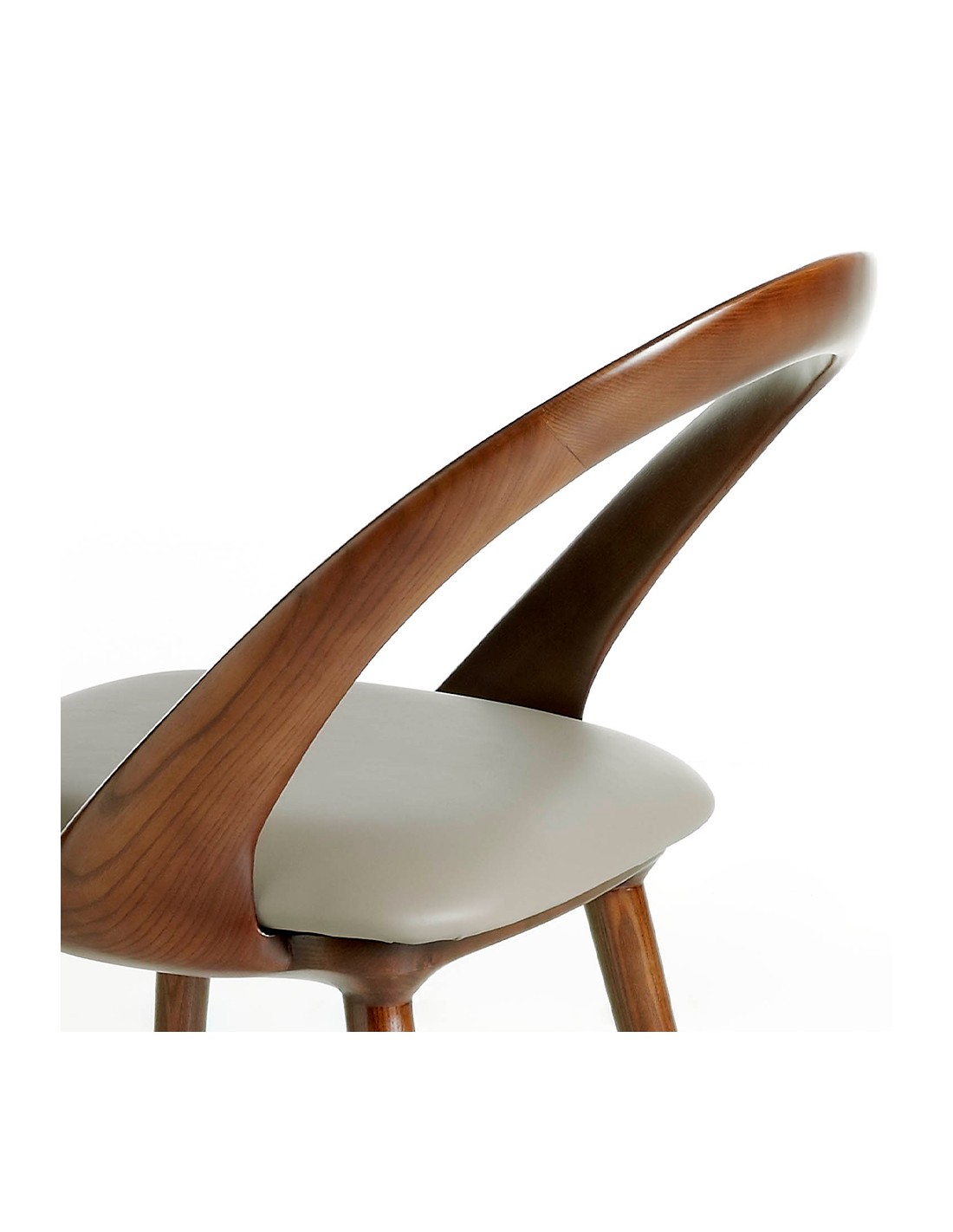 Silla nogal y polipiel visón