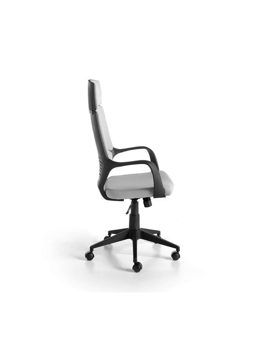 Silla oficina giratoria tela gris claro y pvc...