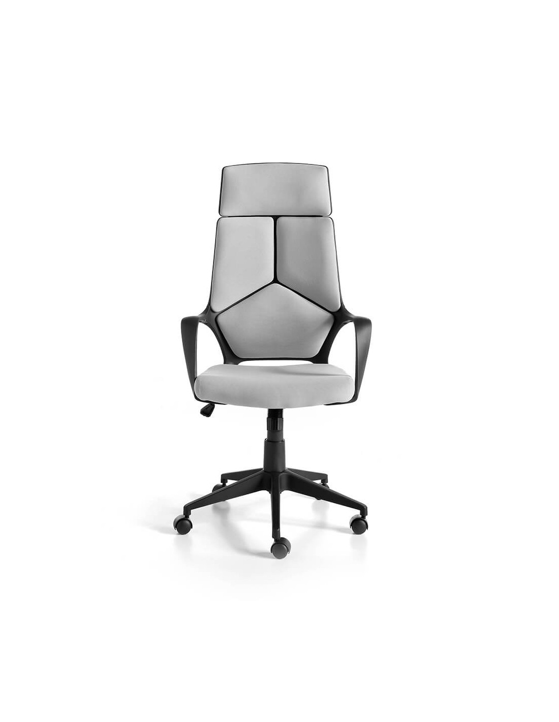 Silla oficina giratoria tela gris claro y pvc...