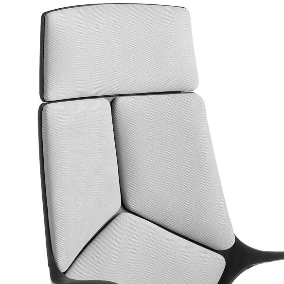 Silla oficina giratoria tela gris claro y pvc negro