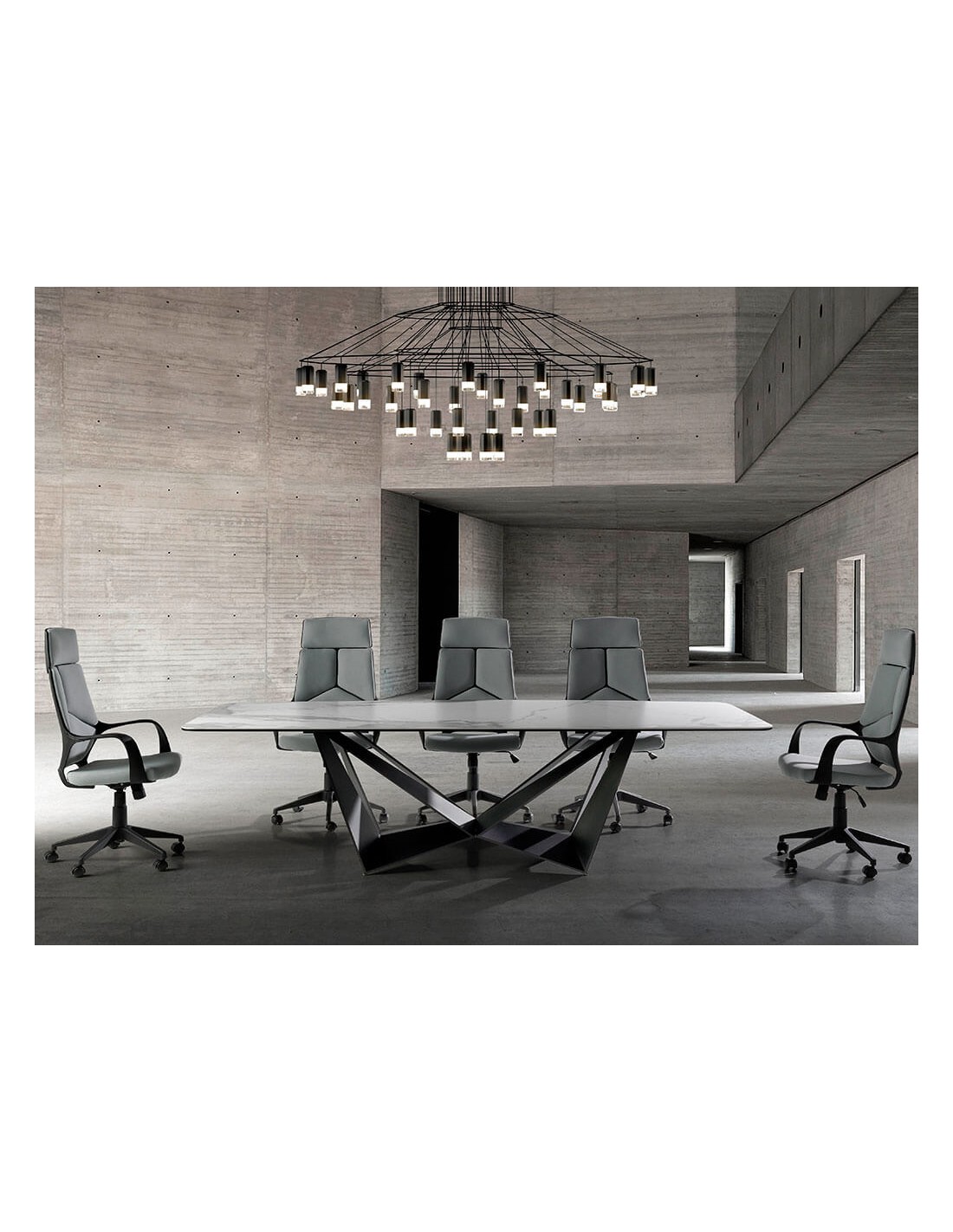 Silla oficina giratoria tela gris claro y pvc...