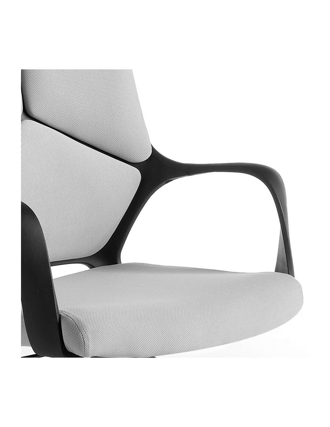 Silla oficina giratoria tela gris claro y pvc...