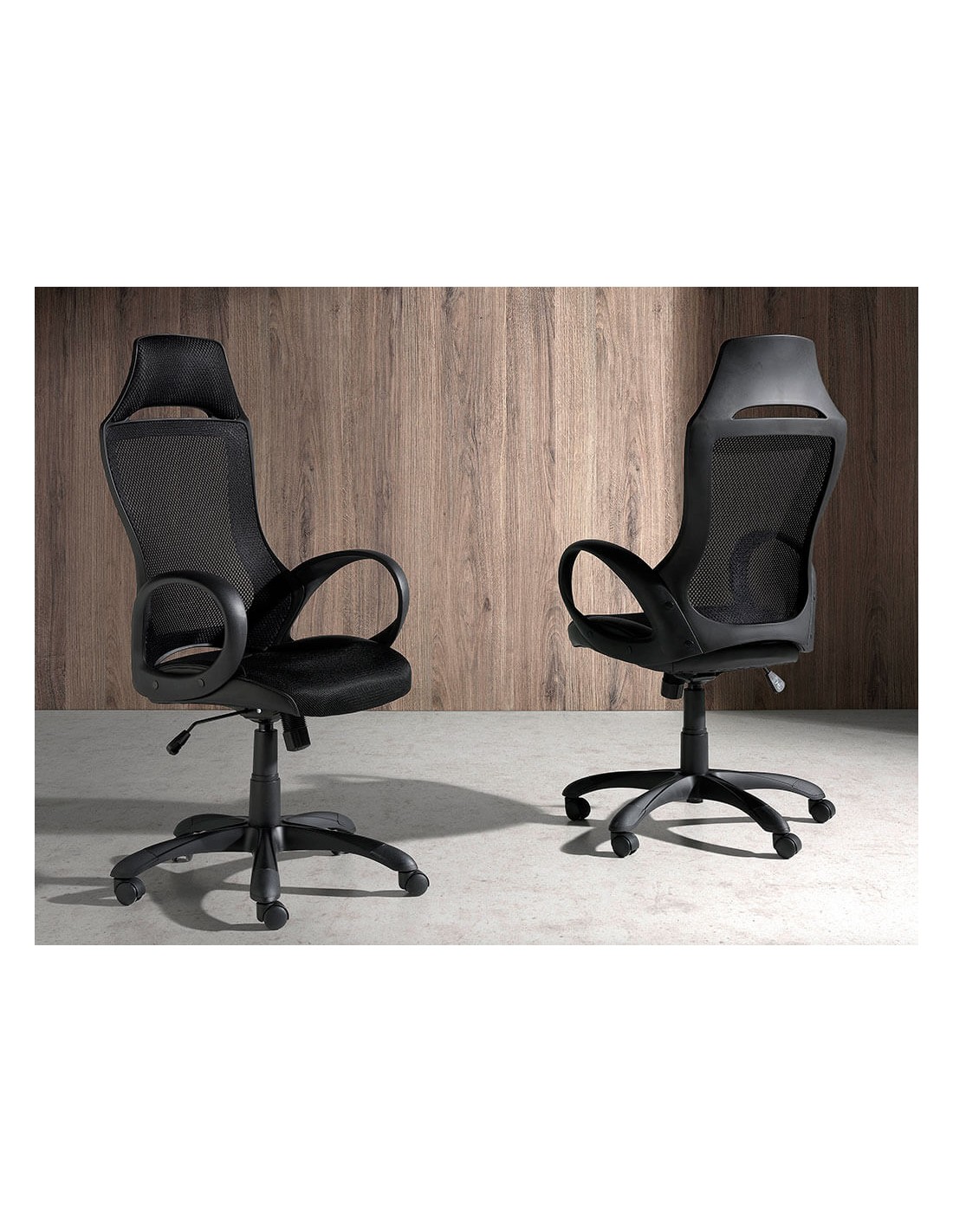 Silla oficina giratoria tela negra