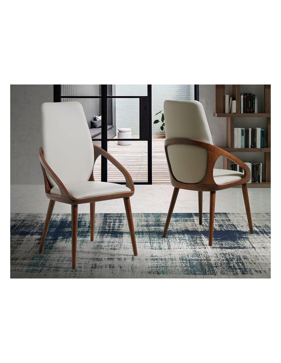 Silla polipiel crema