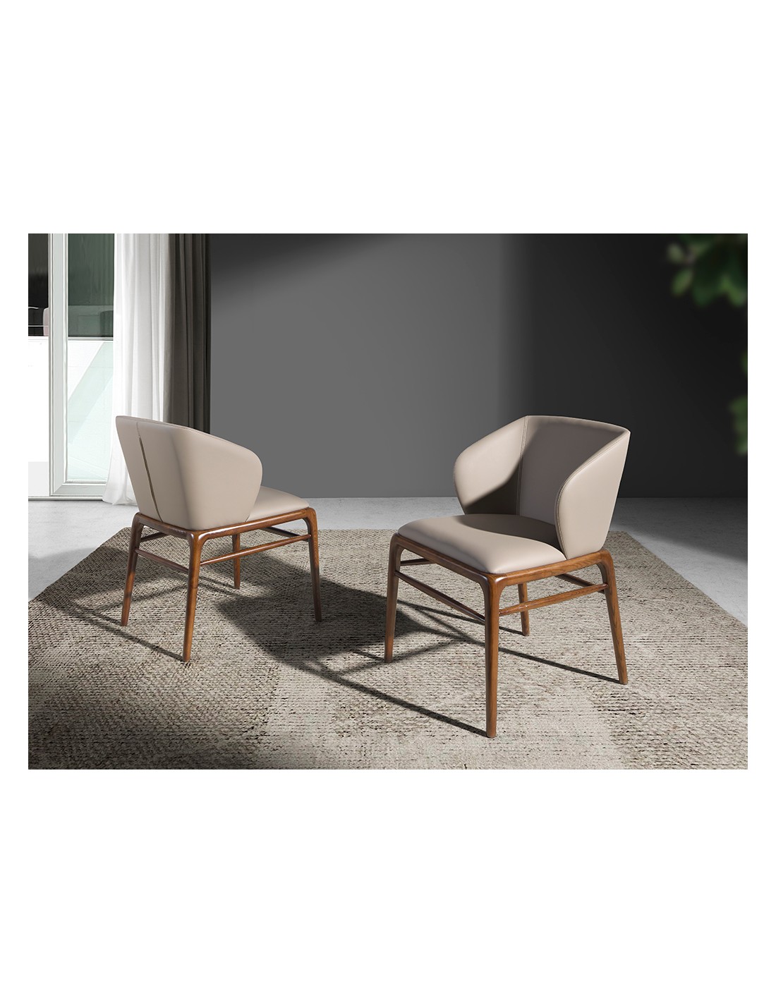 Silla polipiel visón oscuro