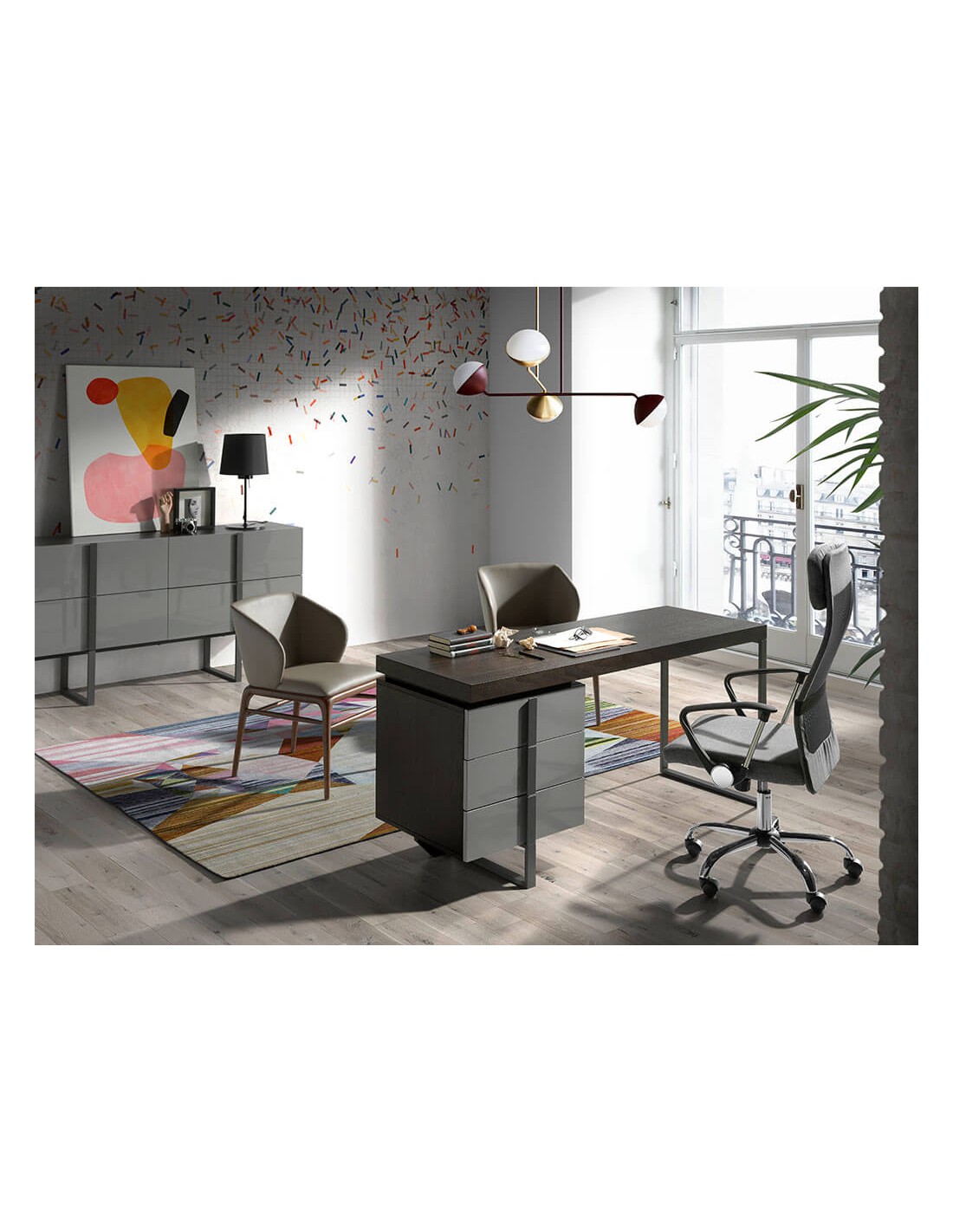 Silla polipiel visón oscuro